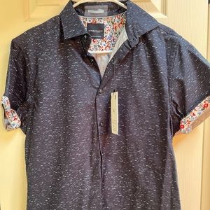 NWT, mens button up, navy